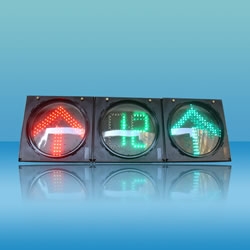 400mm an arrow with countdown to a combination of three unit LED traffic lights