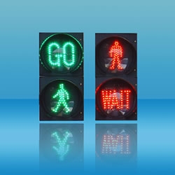 Two unit static pedestrian lights with GO wait