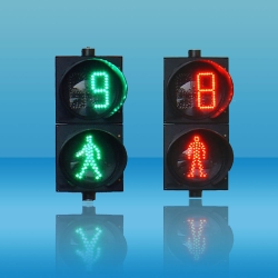 Two unit static pedestrian lights with double color countdown